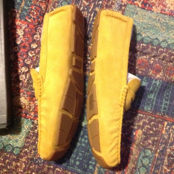 Coach Men's Signature Coin Flax(Light Yellow) Suede Drivers - 11D - New in Box - Picture 5 of 12